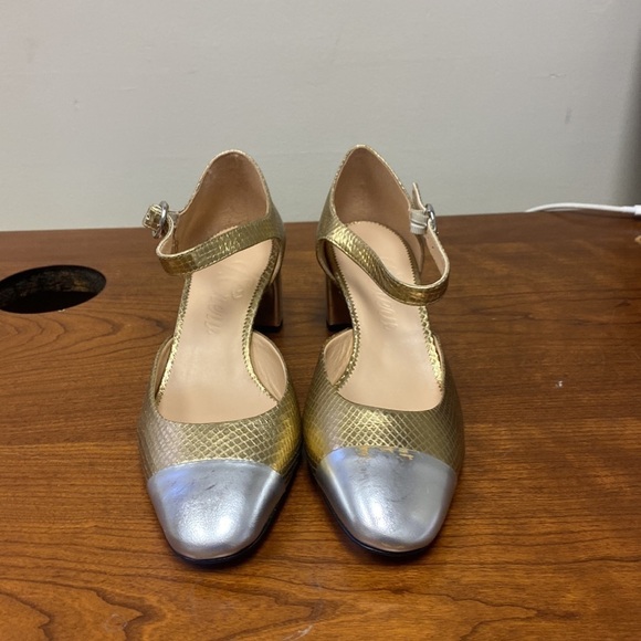 J Crew Millie ankle-strap heels in snake-embossed Italian leather - Picture 3 of 7